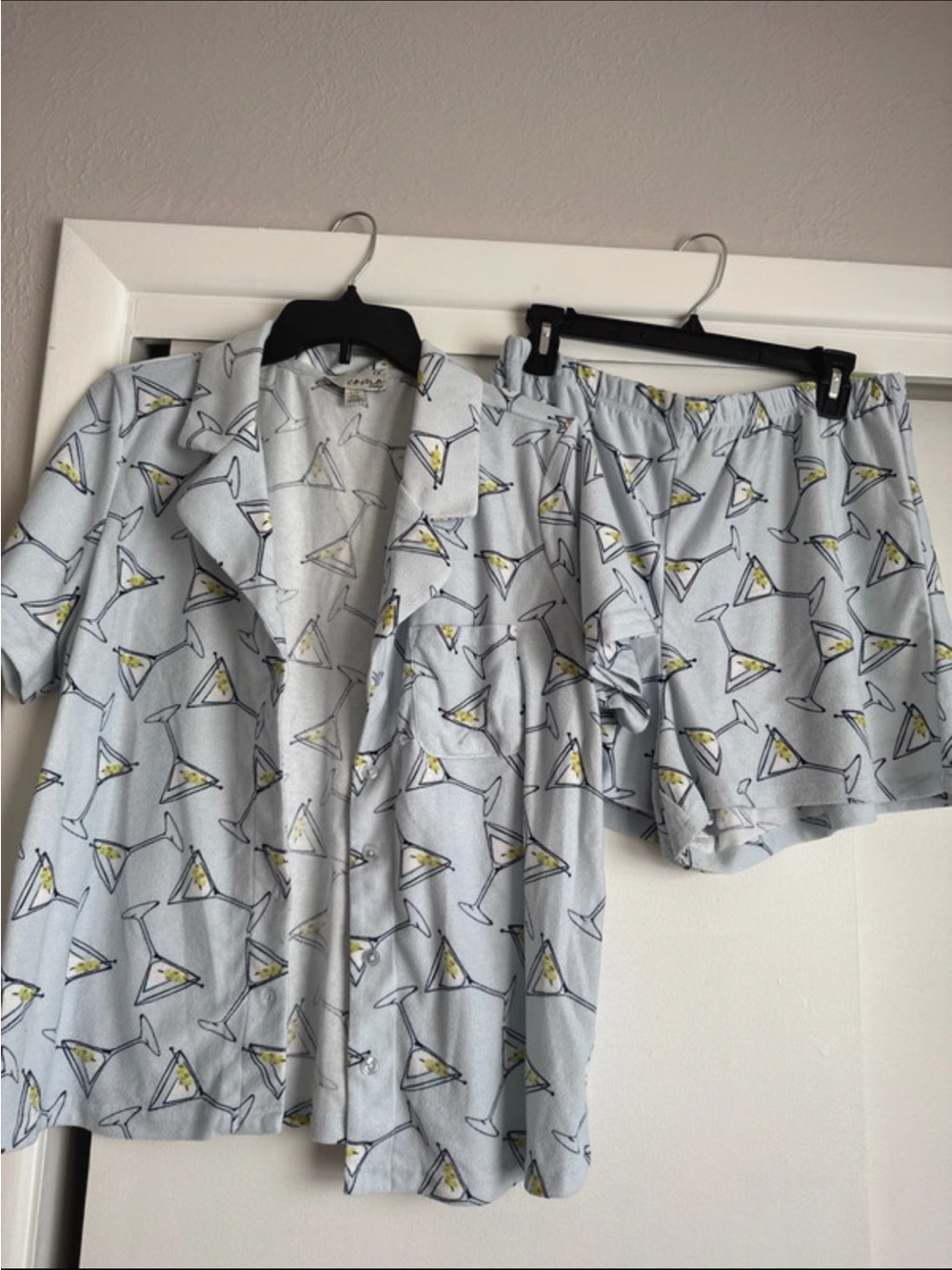 Light Blue Martini Pajama Set